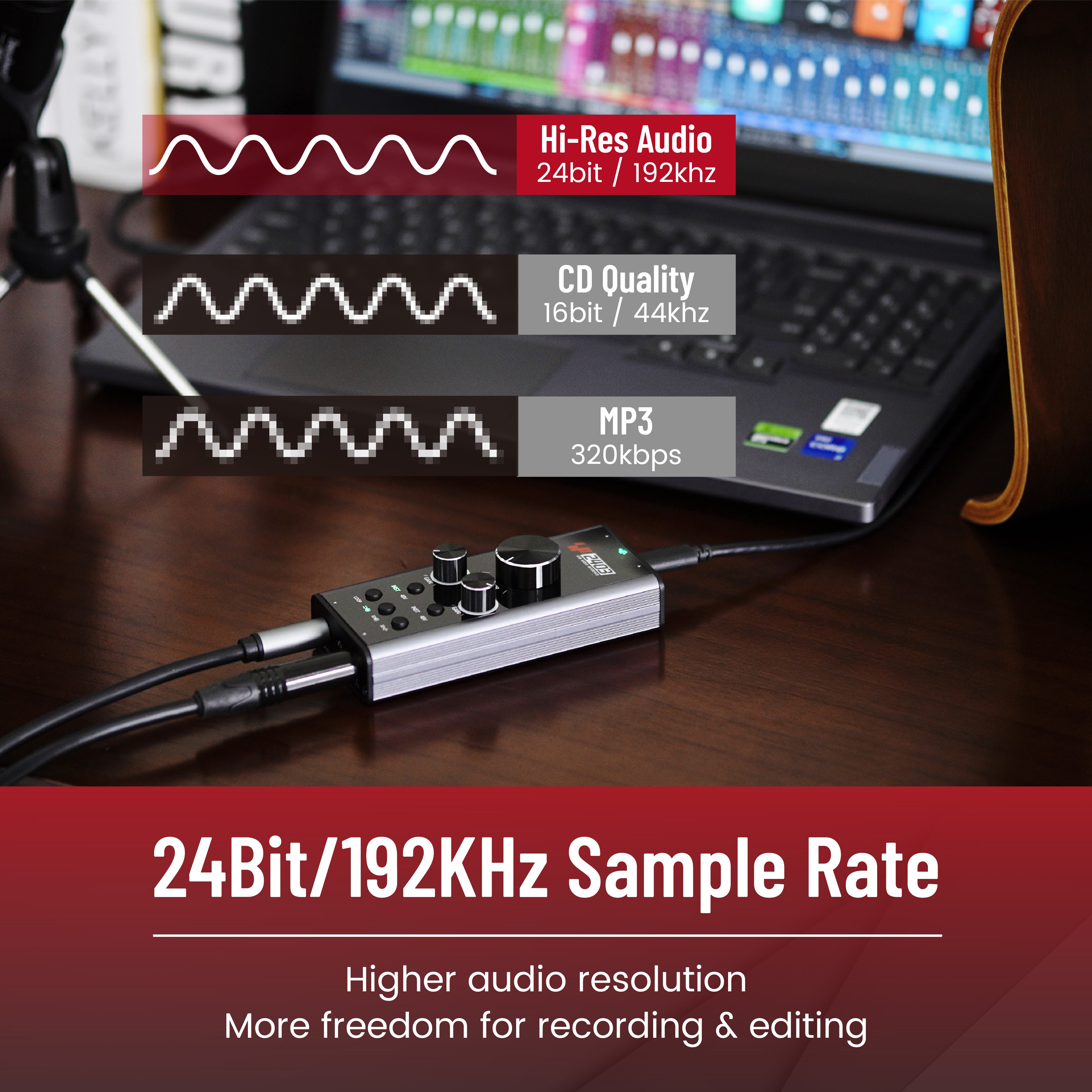 Portable Mini USB Audio Interface with 24bit 192Khz Sampling Rate SF24 ...