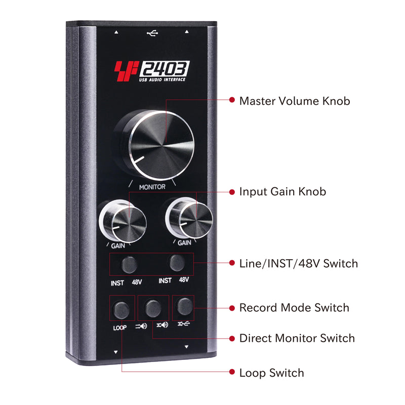 Portable Mini USB Audio Interface with 24bit 192Khz Sampling Rate SF2403