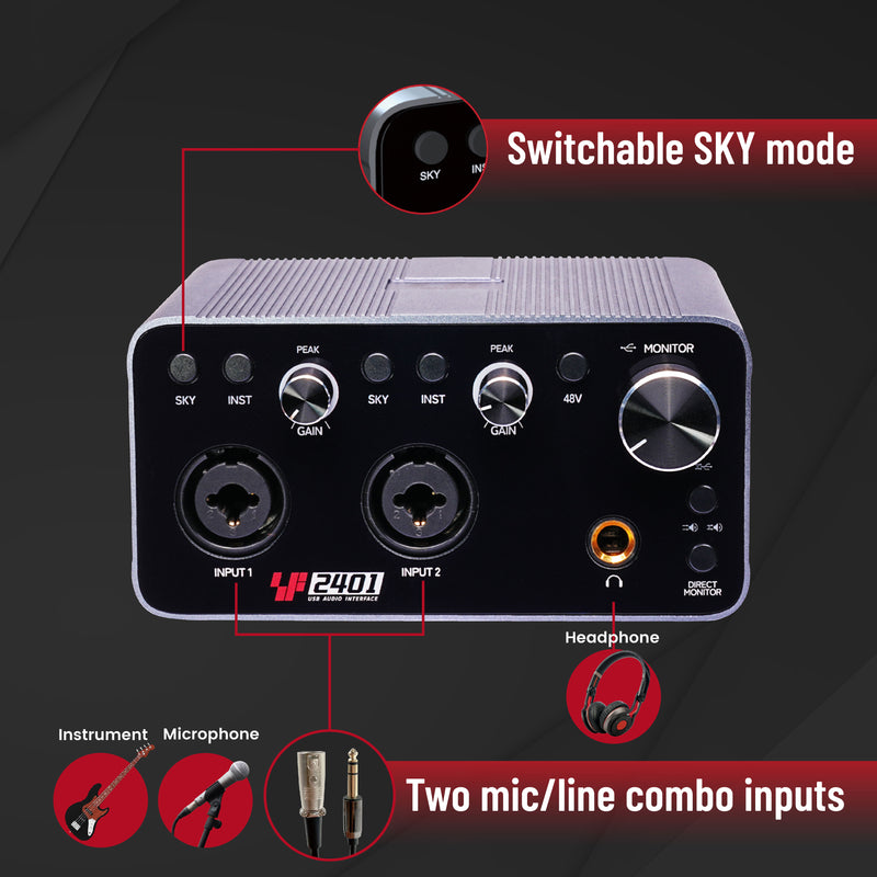 Digital Mixer Audio Interface with Studio-Quality Sound --SF2401 Like Focusrite